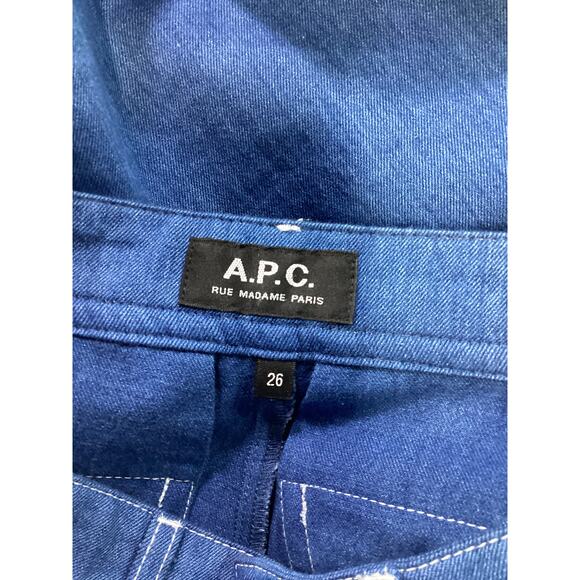 A.P.C. Mid-Rise Blue Wide Leg Denim Jeans Size 26 - Picture 4 of 5